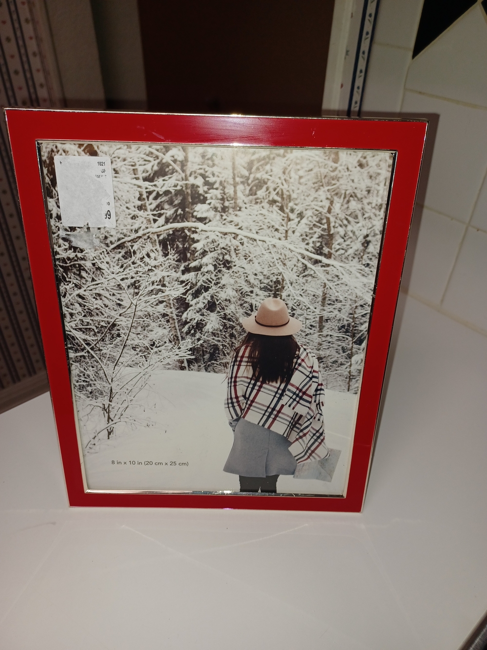 Isaac Jacobs Red Photo Frame with Silver Trim